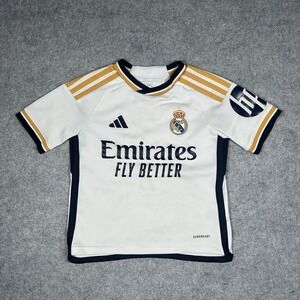 Jude Bellingham #5 Real Madrid adidas Home Jersey Size 7-8Y White Aeroready